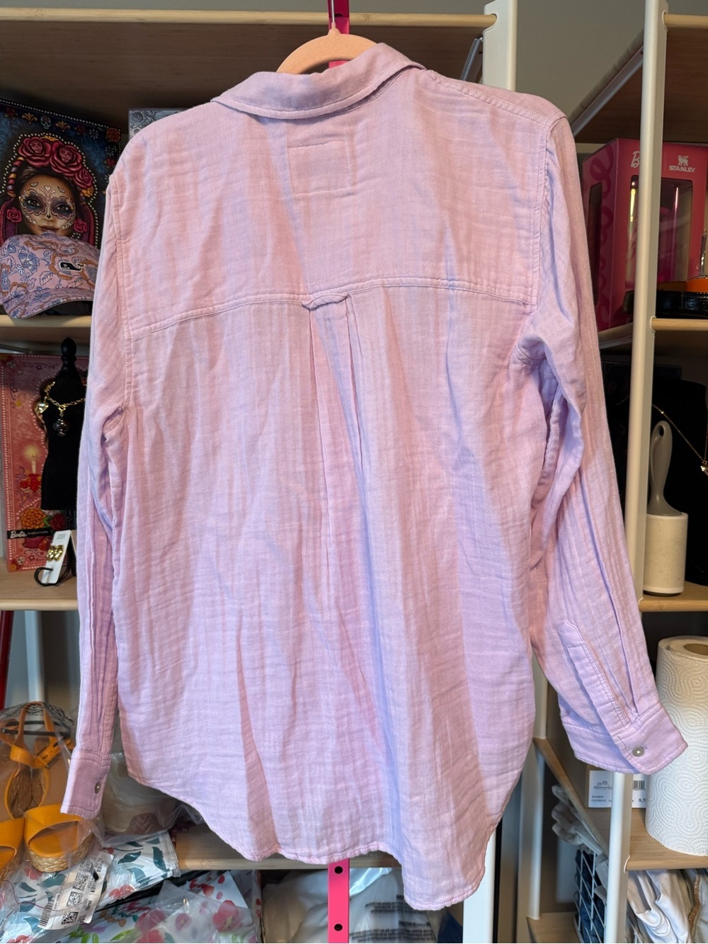 Rails Ellis Long Sleeve Gauze Shirt in Pale Lilac | Size Large | Retail $168 - Picture 4 of 6